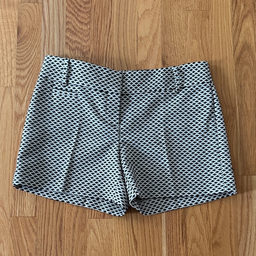 Stylish Black and White Patterned Women's Shorts